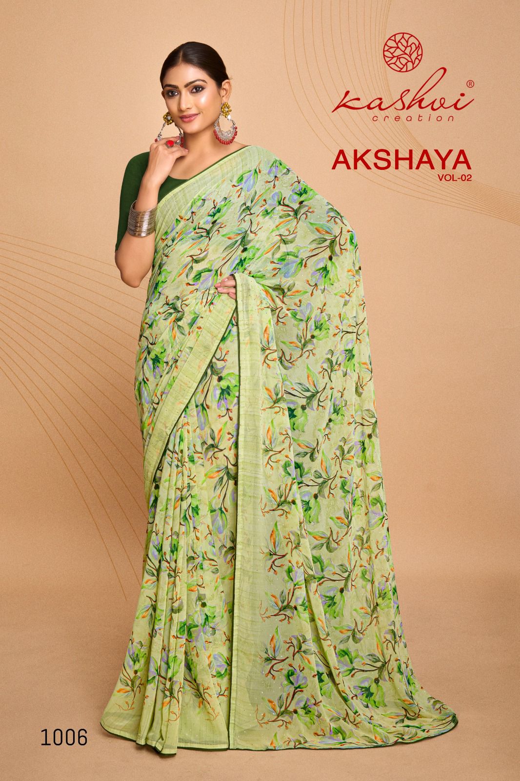 Akshaya Vol 2 By Kashvi Swarovski Work Weightless Printed Sarees Wholesale Market In Surat
